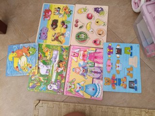 Lote de 6 puzzles infantiles de madera