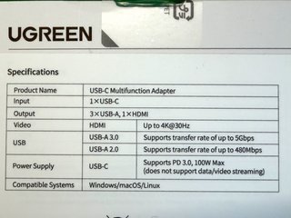 UGREEN Hub USB-C Multi-función