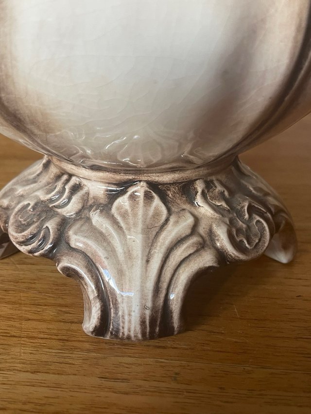 Gran Jarrón Capodimonte Italia Rosas Porcelana