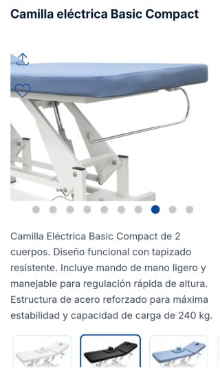 Camilla de masaje eléctrica e hidráulica sin uso