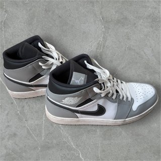 Nike Air Jordan 1 Mid Grigio Bianco Taglia 44