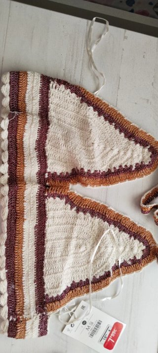 Dos Top Zara Verano Crochet Beige Talla M.