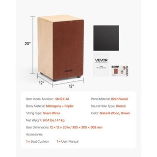 Gran caja de percusión Cajón, con alambres de snar