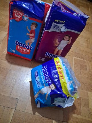 Pañales  Dodot  Activity ,pants, bebe seco.N*6