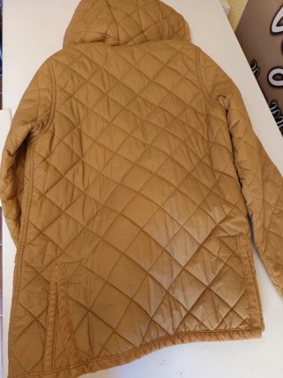 Abrigo acolchado con capucha beige