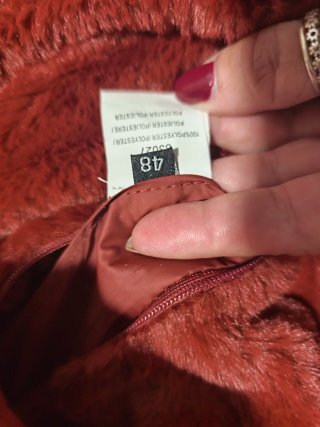 Abrigo acolchado rojo mujer reversible