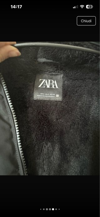 Parka nero, zara, in buone condizioni