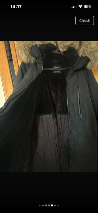 Parka nero, zara, in buone condizioni