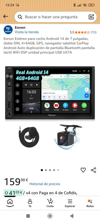Pantalla 4/64 2DIN Carplay Android QLED Nueva