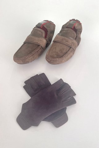 Zapatos y Guantes Ferrari Exclusivos Marrones
