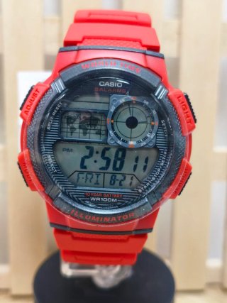 Reloj Casio Hombre Sumergible Rojo