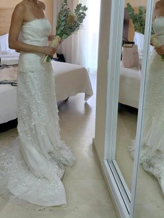 Vestido de Novia Charo Peres Encaje Semicola