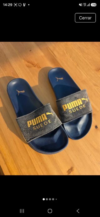 Chanclas Puma Suede Azul Dorado