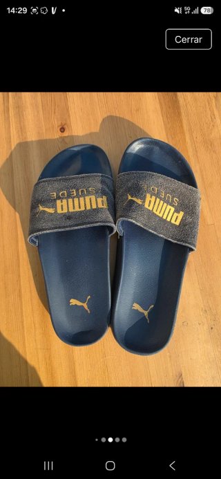 Chanclas Puma Suede Azul Dorado