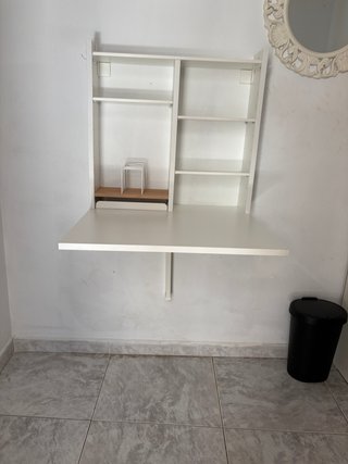 Mesa Abatible Blanca y Madera