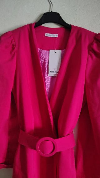 Vestito blazer Motivi fucsia con cintura