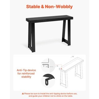 Mesa Consola de 118 cm, Escritorio Moderno Detrás
