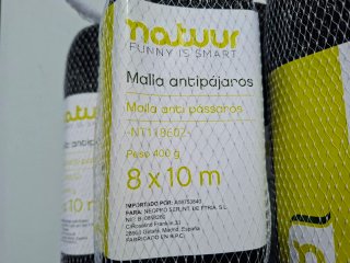Malla antipájaros 8x10m Negra Natuur