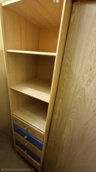 Estantería de madera con cajones 2,07×52