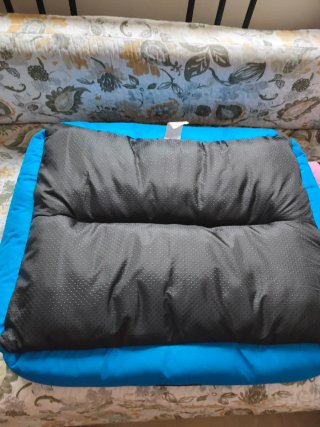 Cama Grande para Mascotas Azul y Blanca
