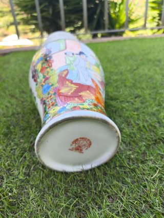 Jarrón porcelana chino multicolor