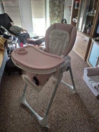 Trona bebé reclinable rosa