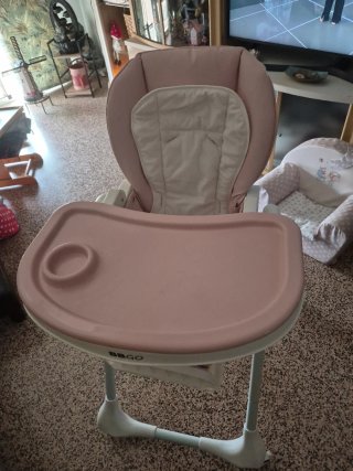 Trona bebé reclinable rosa