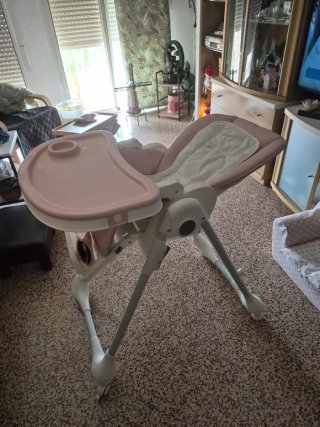 Trona bebé reclinable rosa