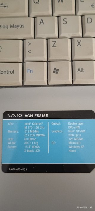 Portátil Sony VAIO 15.6 Plata/Blanco