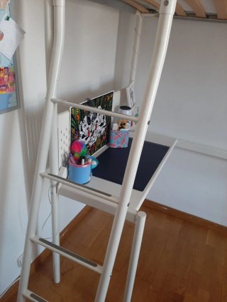 Cama alta IKEA Vital 90x200 con escritorio