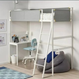 Cama alta IKEA Vital 90x200 con escritorio