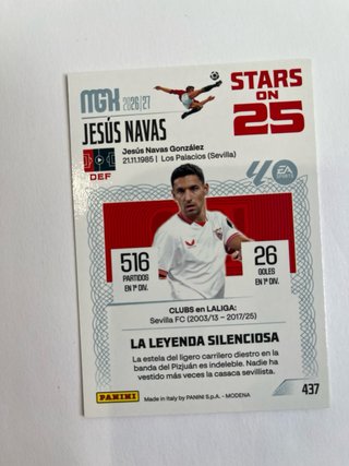 Cromo Panini Stars on 25 Jesús Navas