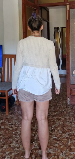 Camiseta premamá manga larga beige y blanca Talla