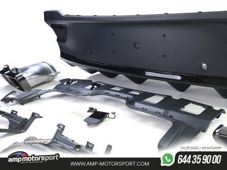 DIFUSOR TRASERO NEGRO CON COLAS NEGRAS PARA MERCEDES GLE COUPE C167