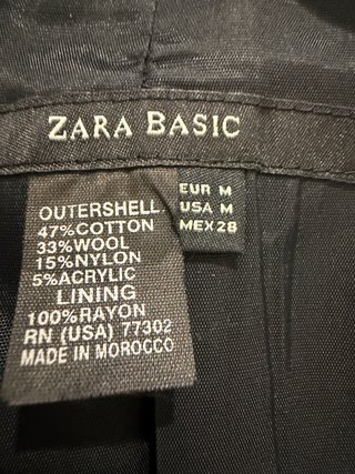 Abrigo Levita Zara Gris Fiesta