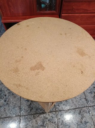 Mesa camilla redonda madera para brasero