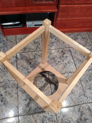 Mesa camilla redonda madera para brasero