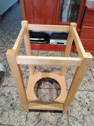 Mesa camilla redonda madera para brasero