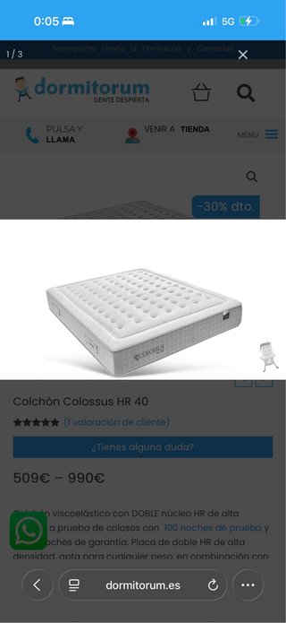 Colchón Colossus HR40 150x200