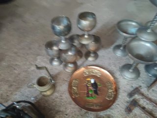Lote antigüedades metal y herramientas