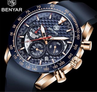 Reloj Benyar Azul y Dorado