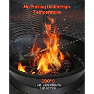 Chimenea, fogón de leña exterior de 22 pulgadas, c