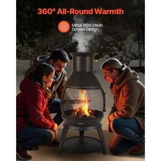 Chimenea, fogón de leña exterior de 22 pulgadas, c