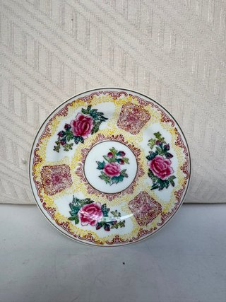 Plato porcelana china vintage peonías 1950