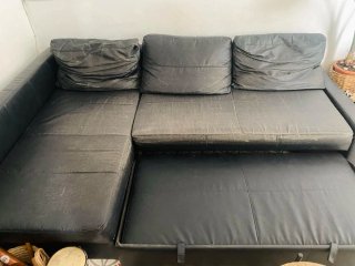 Sofá Cama Chaise Longue piel Ikea