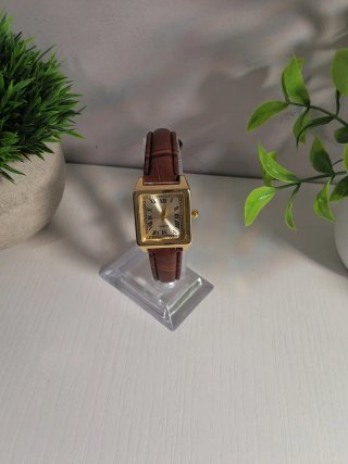 Reloj de correa piel marrón vintage
