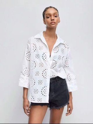Blusa Blanca Bordada