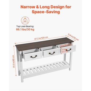 Mesa Consola de 120 cm, Escritorio de Granja Detrá