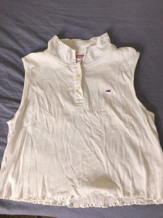 Polo Tommy Jeans Blanco Talla S