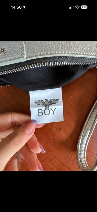 Pochette Boy London Argento/Bianco